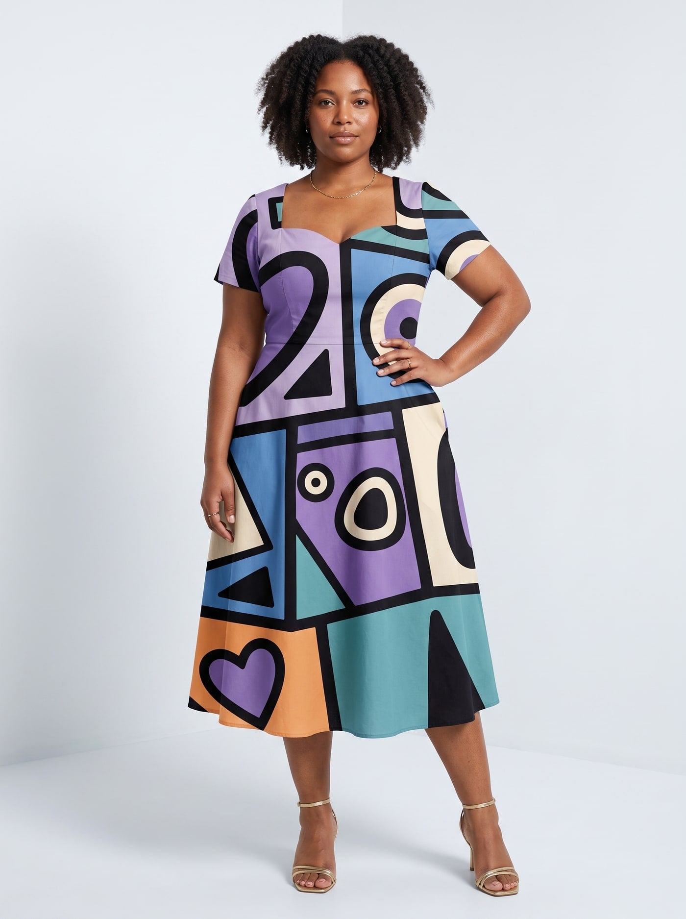 "Sanaa" Sweetheart Midi Dress