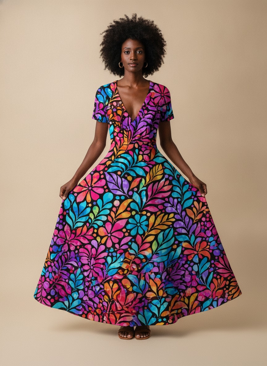 "Rangi" Short Sleeve Maxi Dress