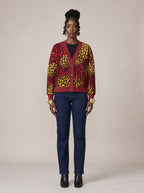 "Mavuno" Cardigan — front view on model