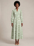 "Oshun Verde" Long Puff Sleeve Dress