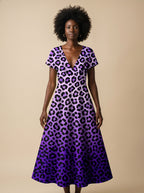 "Unstoppable" Amethyst Leopard Short Sleeve Maxi Dress Promo