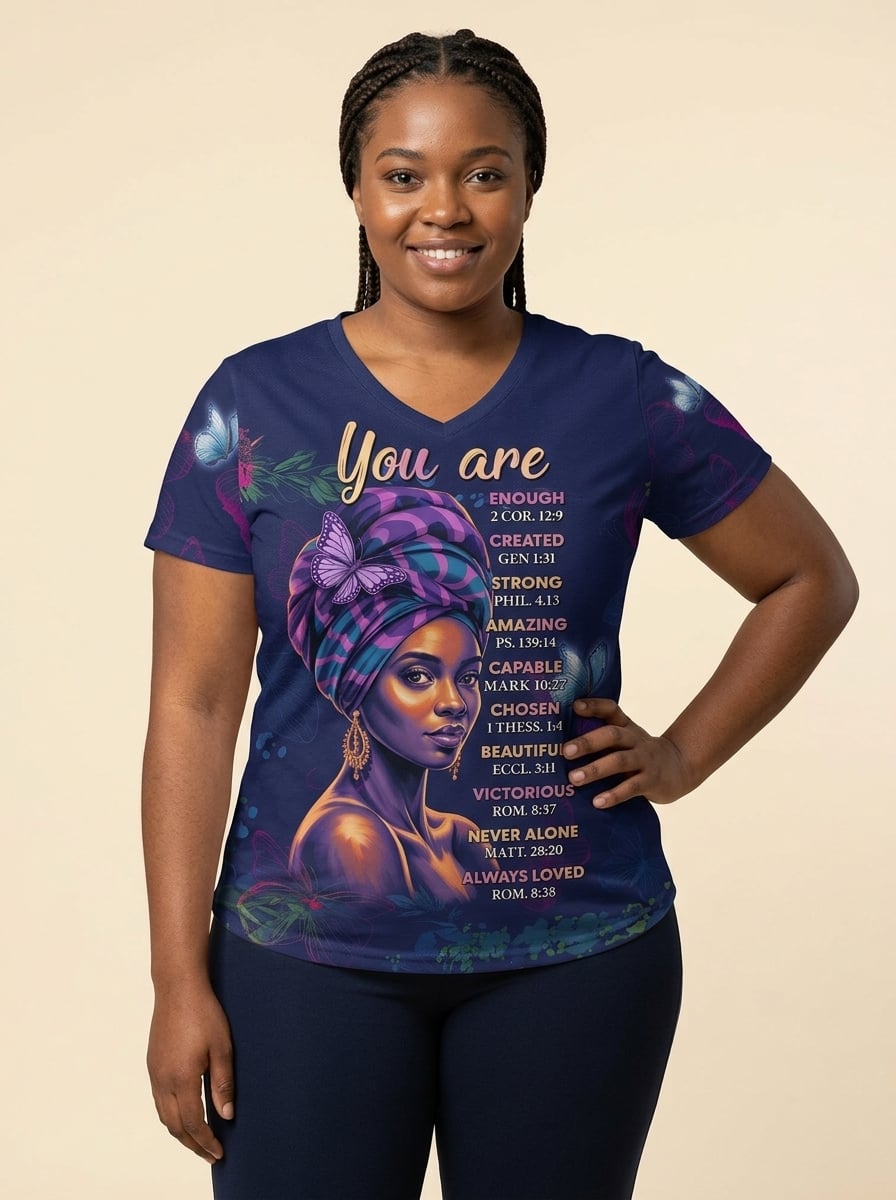Blue Orchid V-neck T-shirt