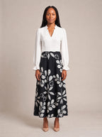 "Kivuli" Long Puff Sleeve Dress — front view on model