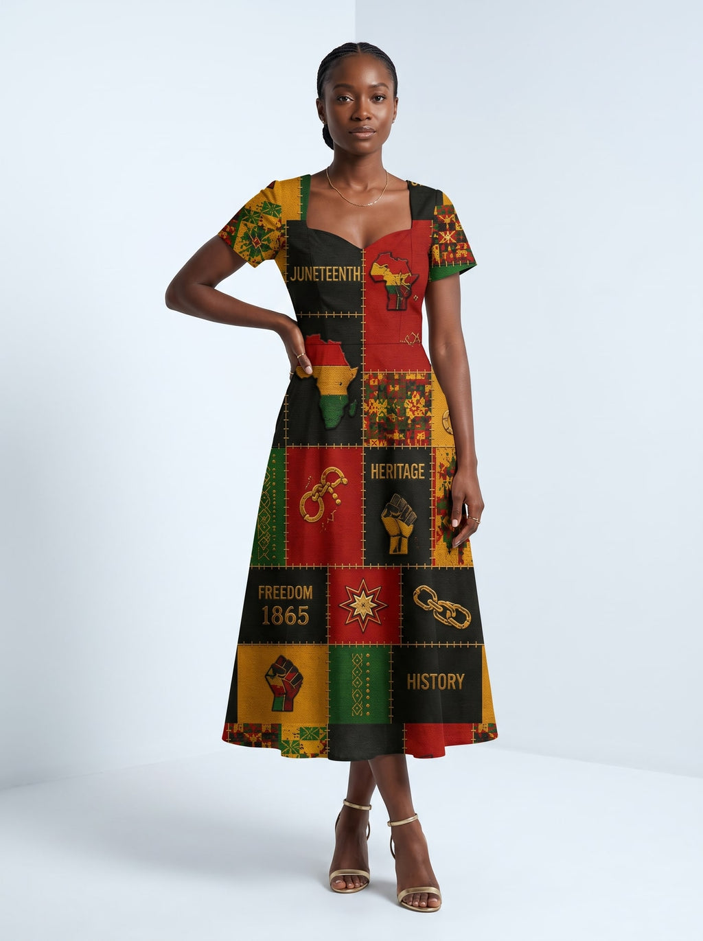 "Kumbuka" Sweetheart Midi Dress