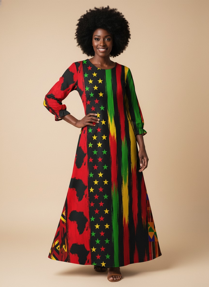 "Watu" Long Sleeve Maxi Dress