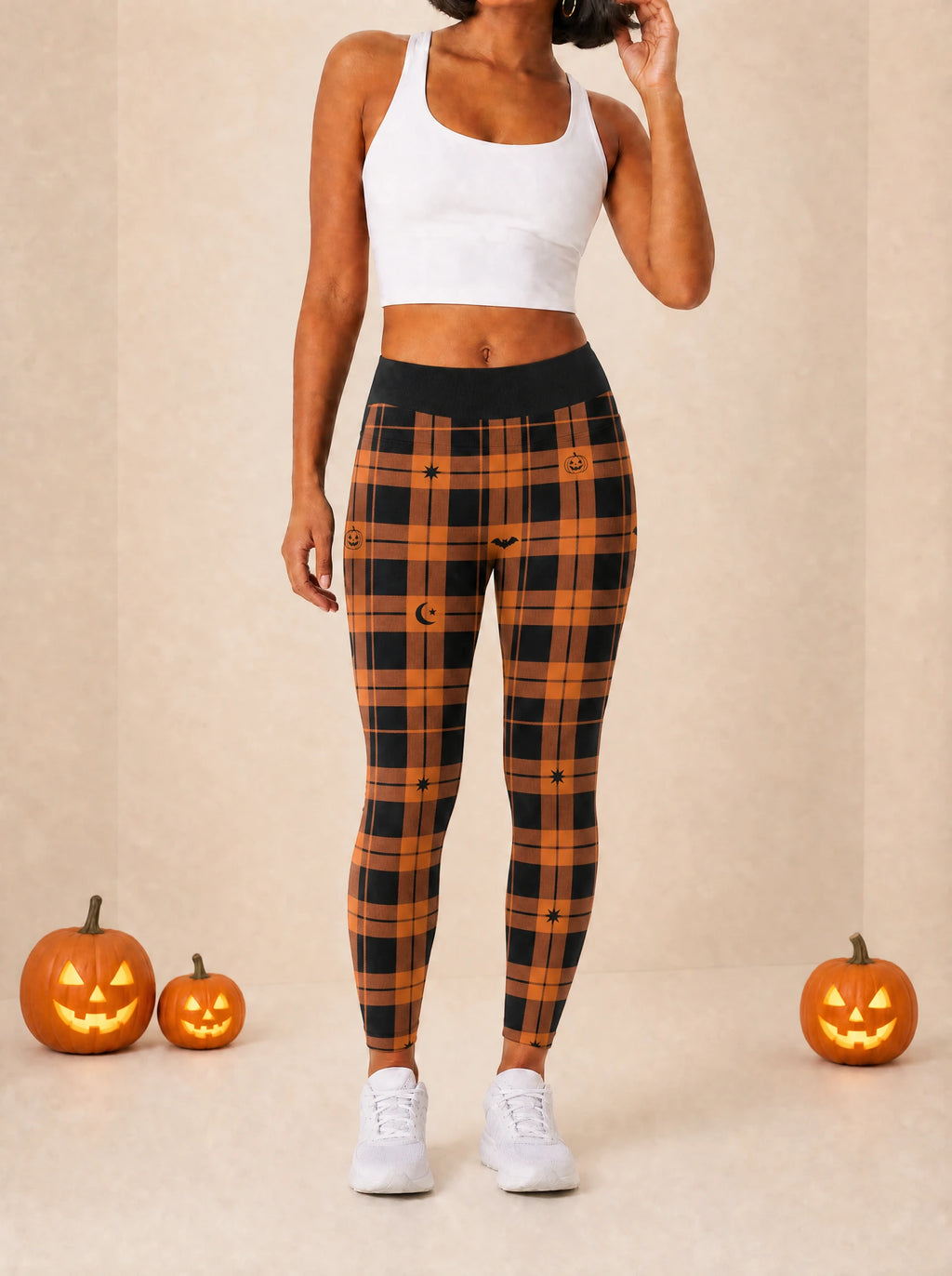 "Zulia" Halloween Leggings — front view on model