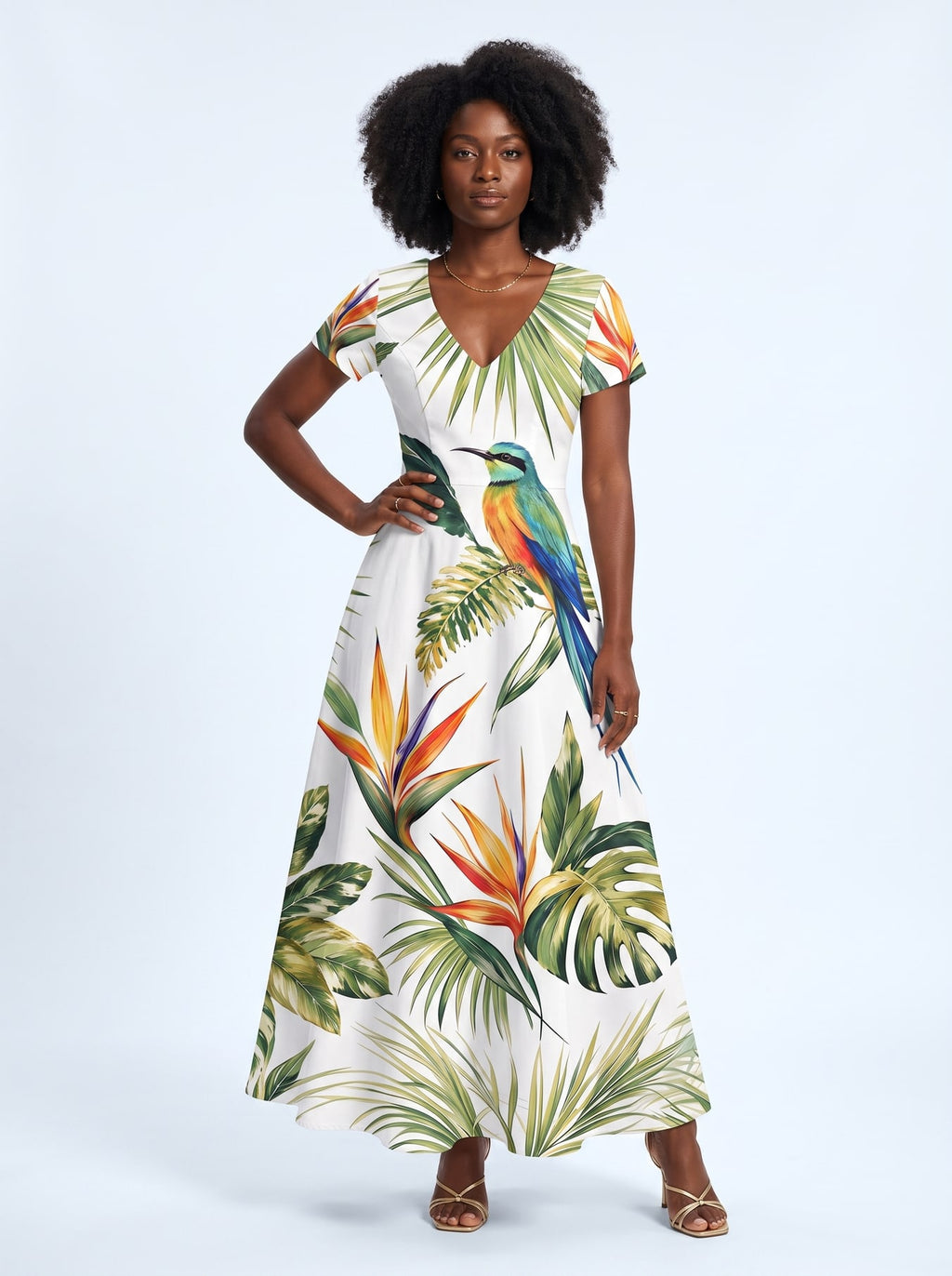 "Ndege" Short Sleeve Maxi Dress