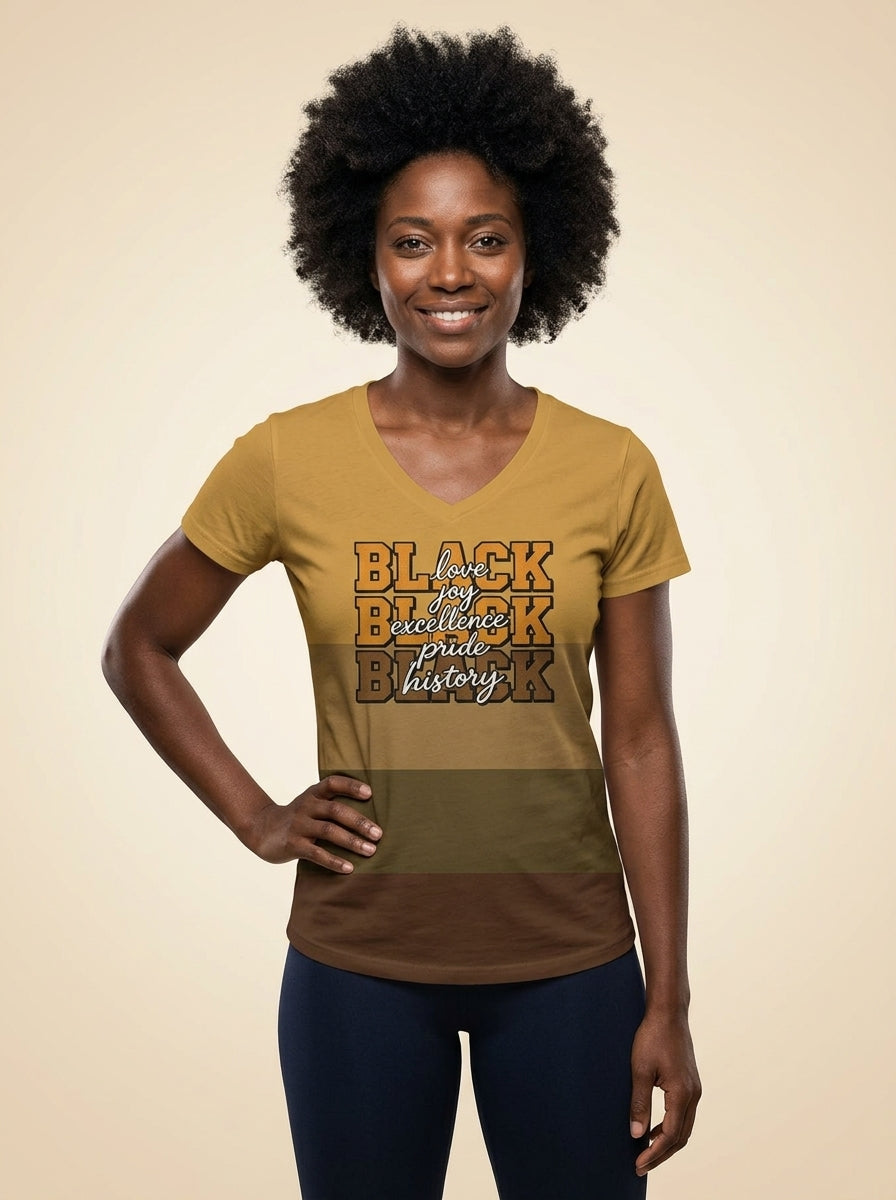 Black Excellence V-Neck T-Shirt