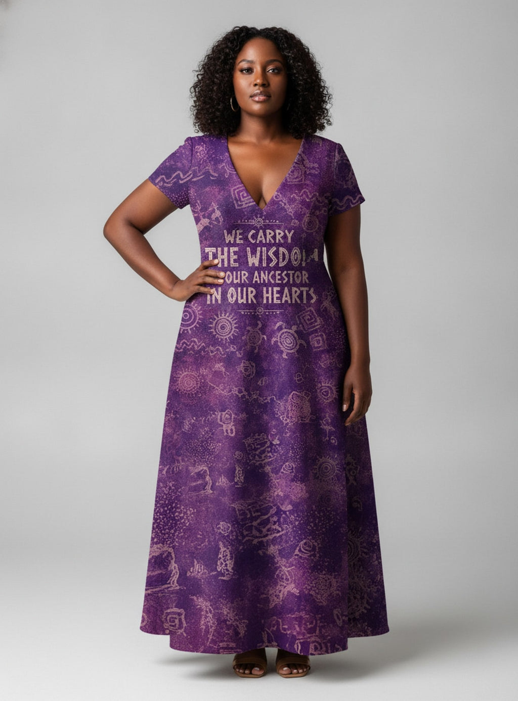"Hekima" Short Sleeve Maxi Dress