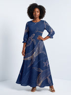 "Pwani" Long Sleeve Maxi Dress