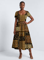 "Sankofa" Sweetheart Midi Dress