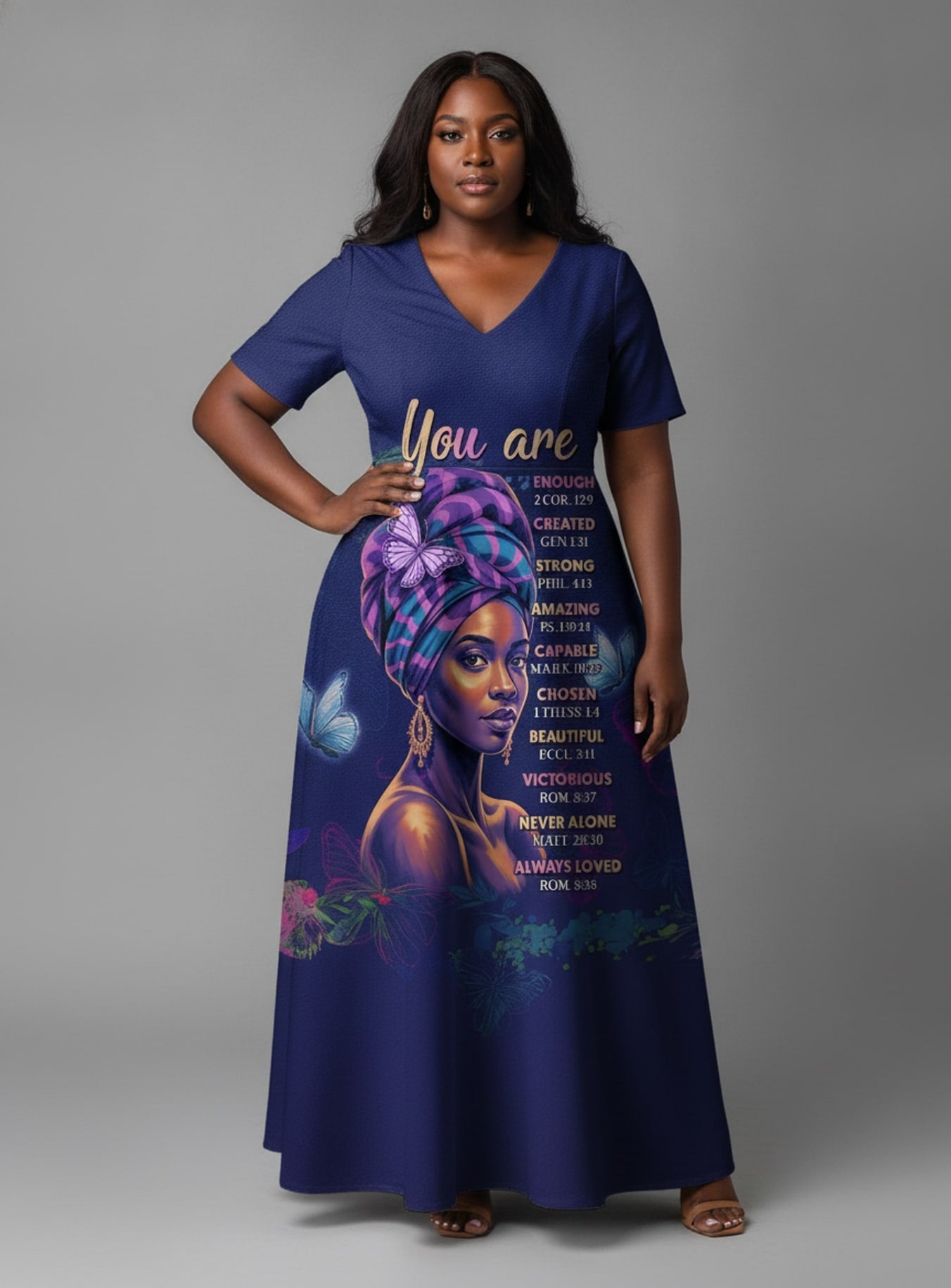 Blue Orchid Short Sleeve Maxi Dress