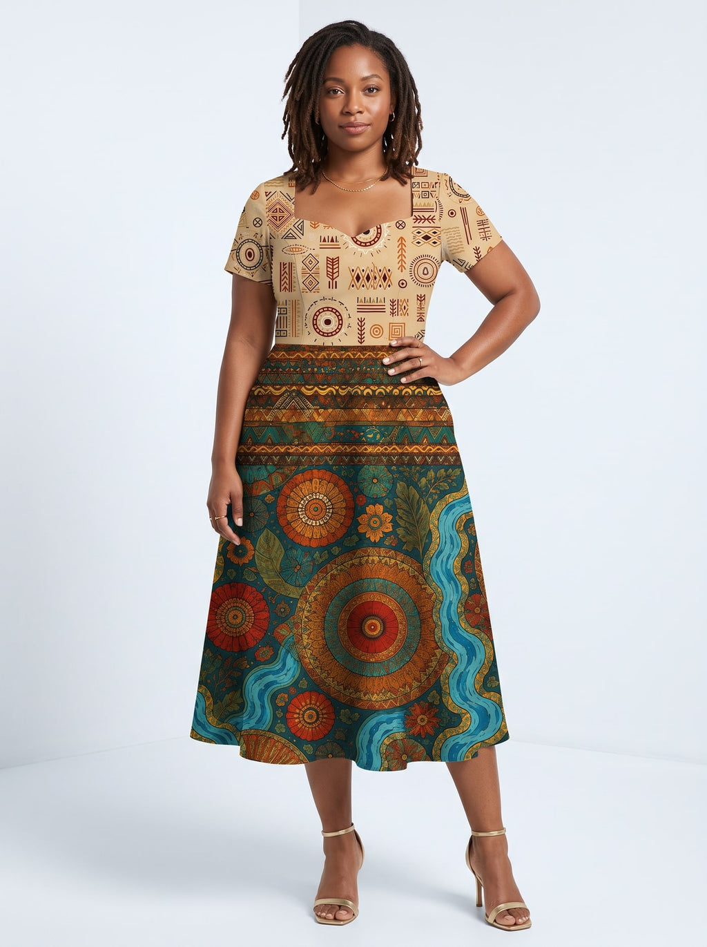 "Mto" Sweetheart Midi Dress