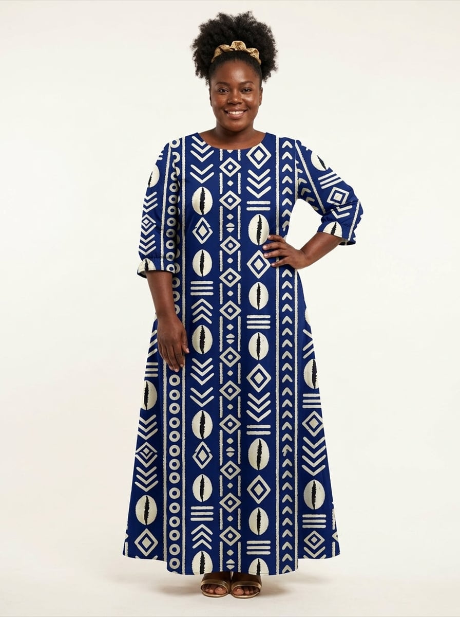 "Oshun" Royal Blue Long Maxi Dress & Leggings Deal