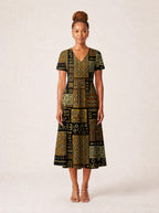 "Sankofa" V Neck Midi Dress Promo
