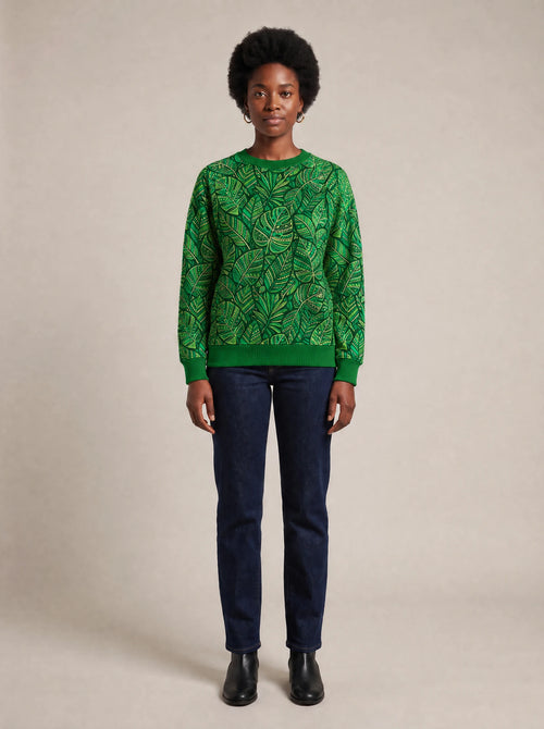 "Asili Emerald" Sweatshirt — front view on model