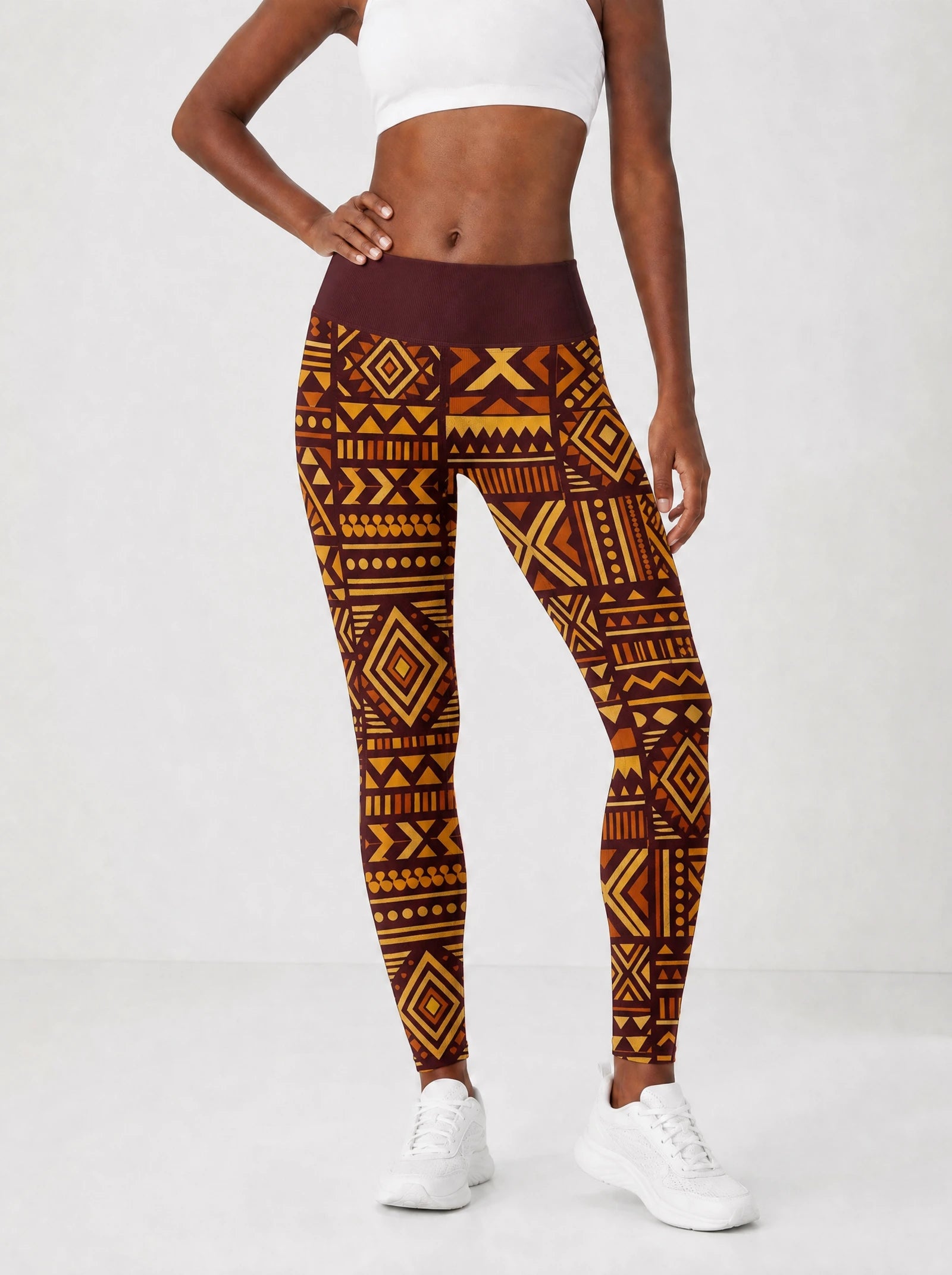 Mudcloth Leggings — front view on model