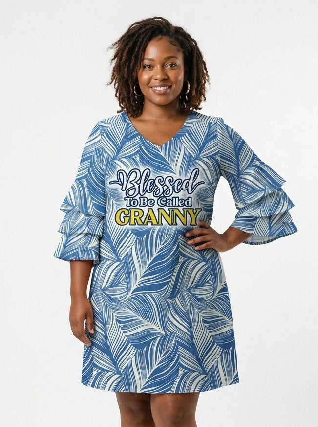 Blesssed Granny Stacked Ruffle Dress & Leggings Deal