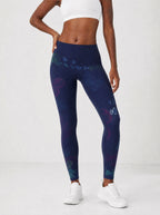 Blue Orchid Leggings — front view on model