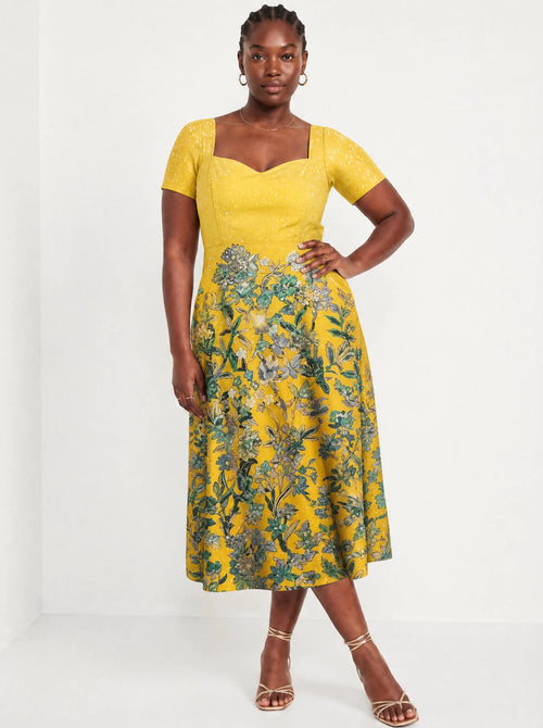 "Alfajiri" Sweetheart Midi Dress — front view on model