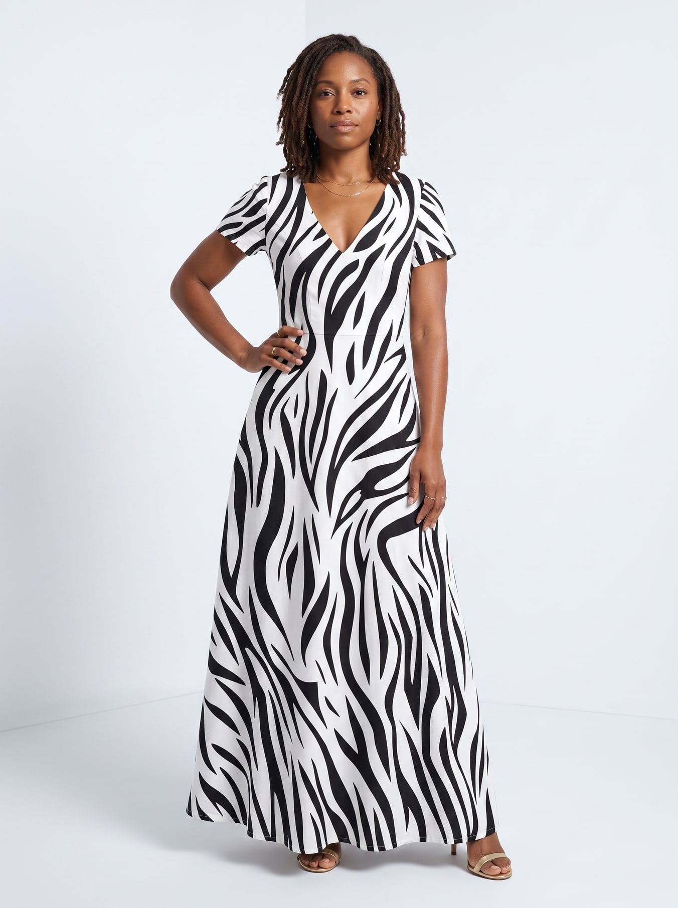 "Milia" Short Sleeve Maxi Dress