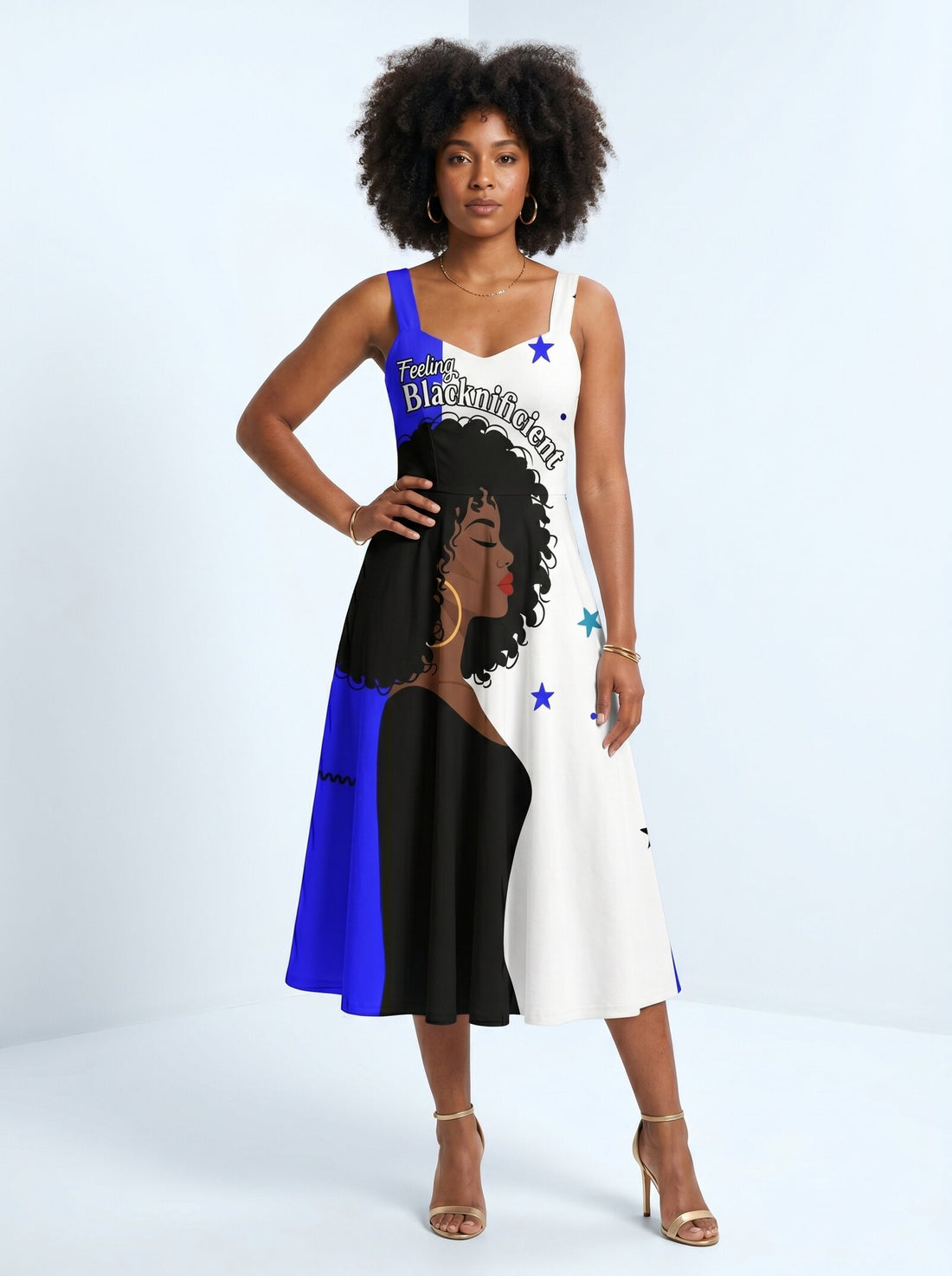 Feeling Blacknificient Blue Corset Dress