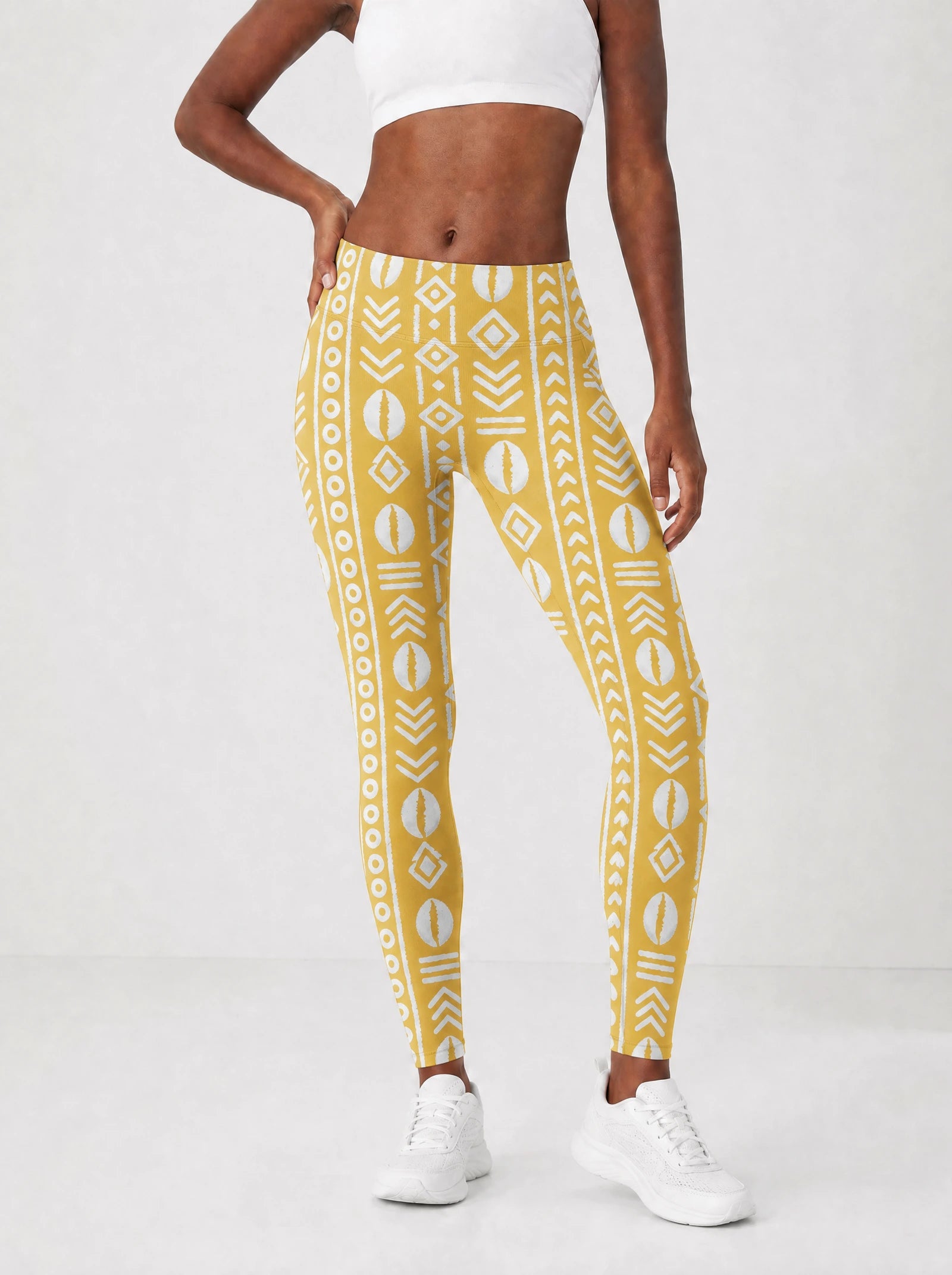 "Oshun Dhahabu" Leggings — front view on model