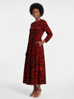 "Shaka" Viscose Midi Dress — front view on model