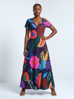 "Bustani" Short Sleeve Maxi Dress