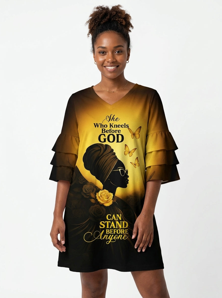 "Selah" Stacked Ruffle Sleeve Dress