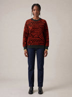 "Shaka Burgundy" Sweatshirt — front view on model