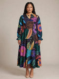 "Bustani" Long Puff Sleeve Dress