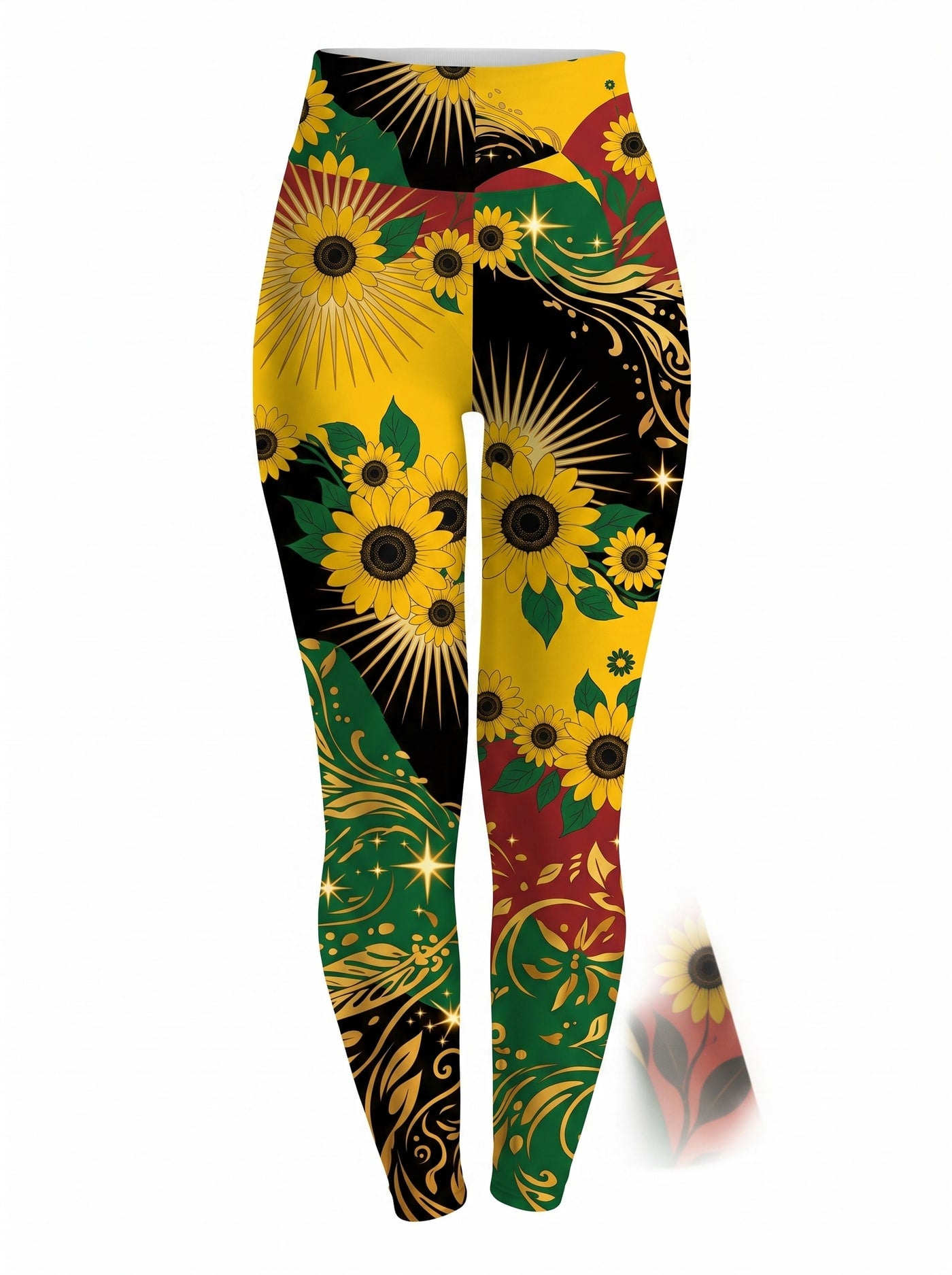 "August Queen Sunflower" Leggings