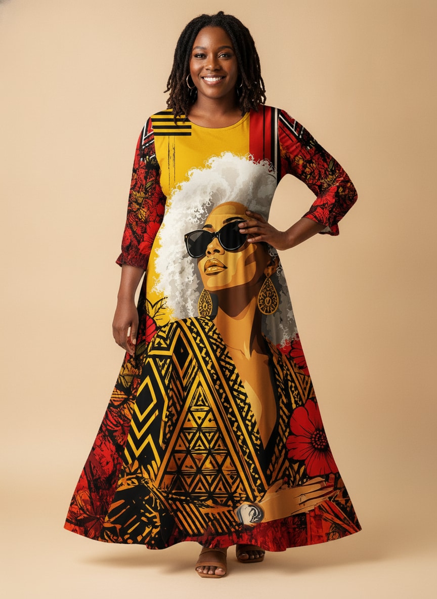 "Mrembo" Long Sleeve Maxi Dress