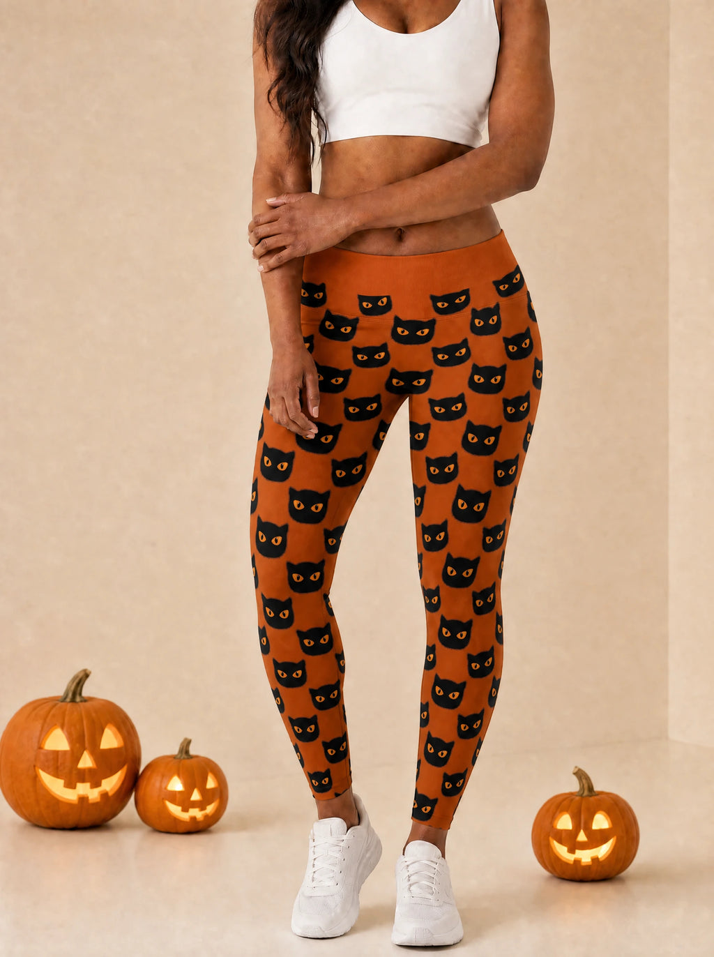 "Paka" Halloween Leggings — front view on model
