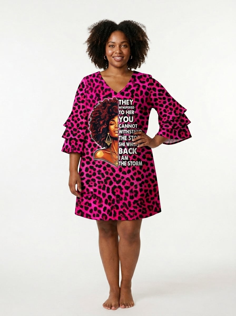 "Unstoppable" Pink Leopard Stacked Ruffle Dress & Leggings Deal