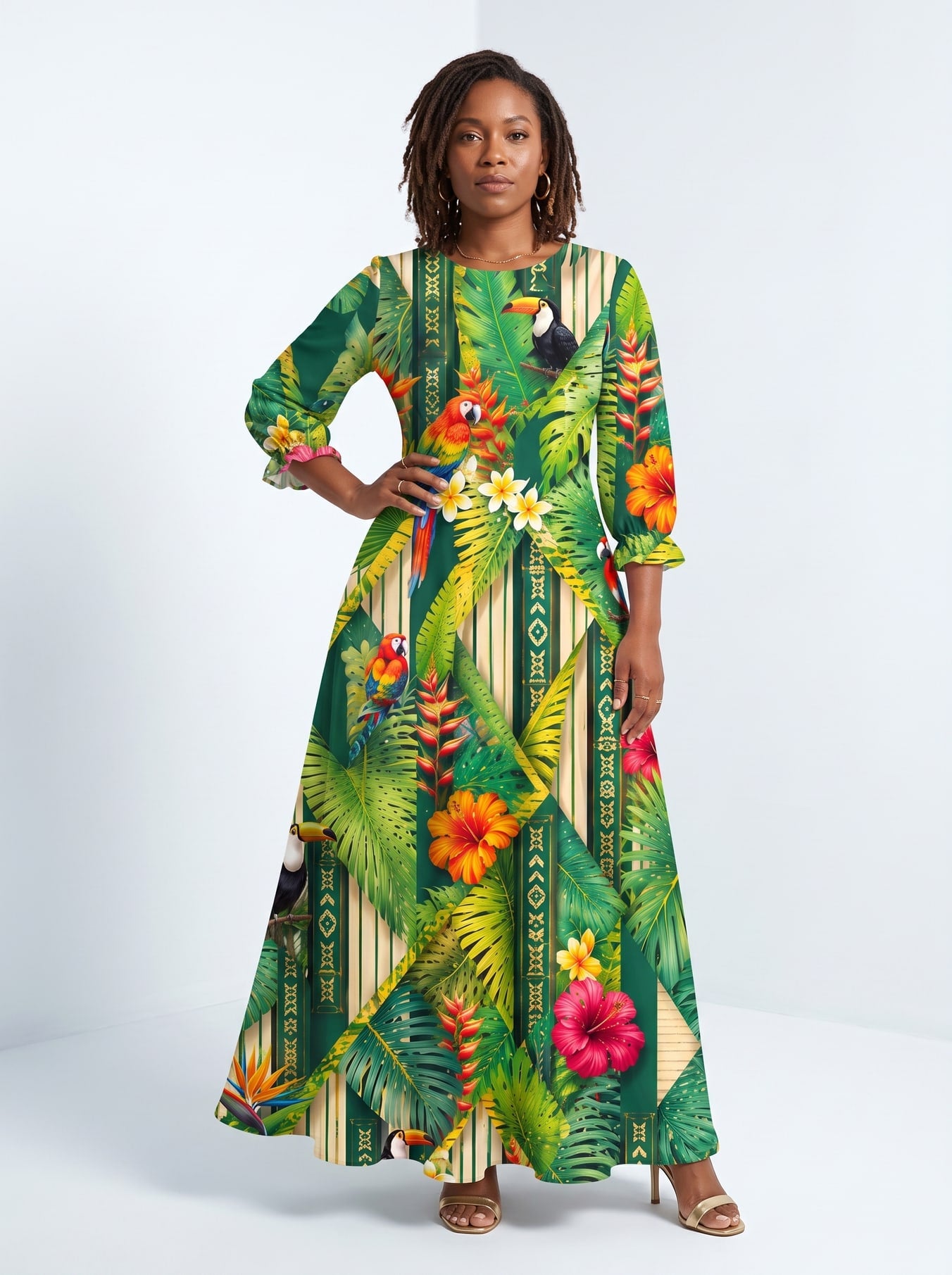 "Msitu" Long Sleeve Maxi Dress