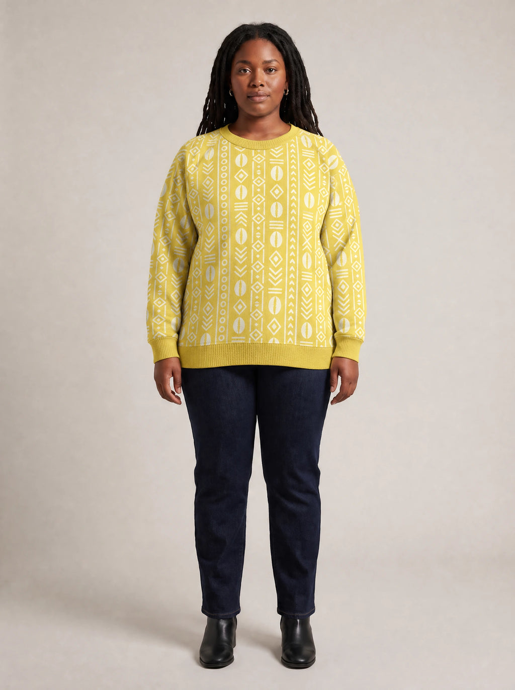 "Oshun Dhahabu" Sweatshirt — front view on model