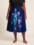 "Bahari" Twirl Skirt — cropped front view on model
