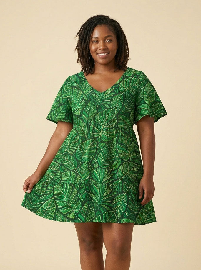 "Asili" Emerald Floral Dress