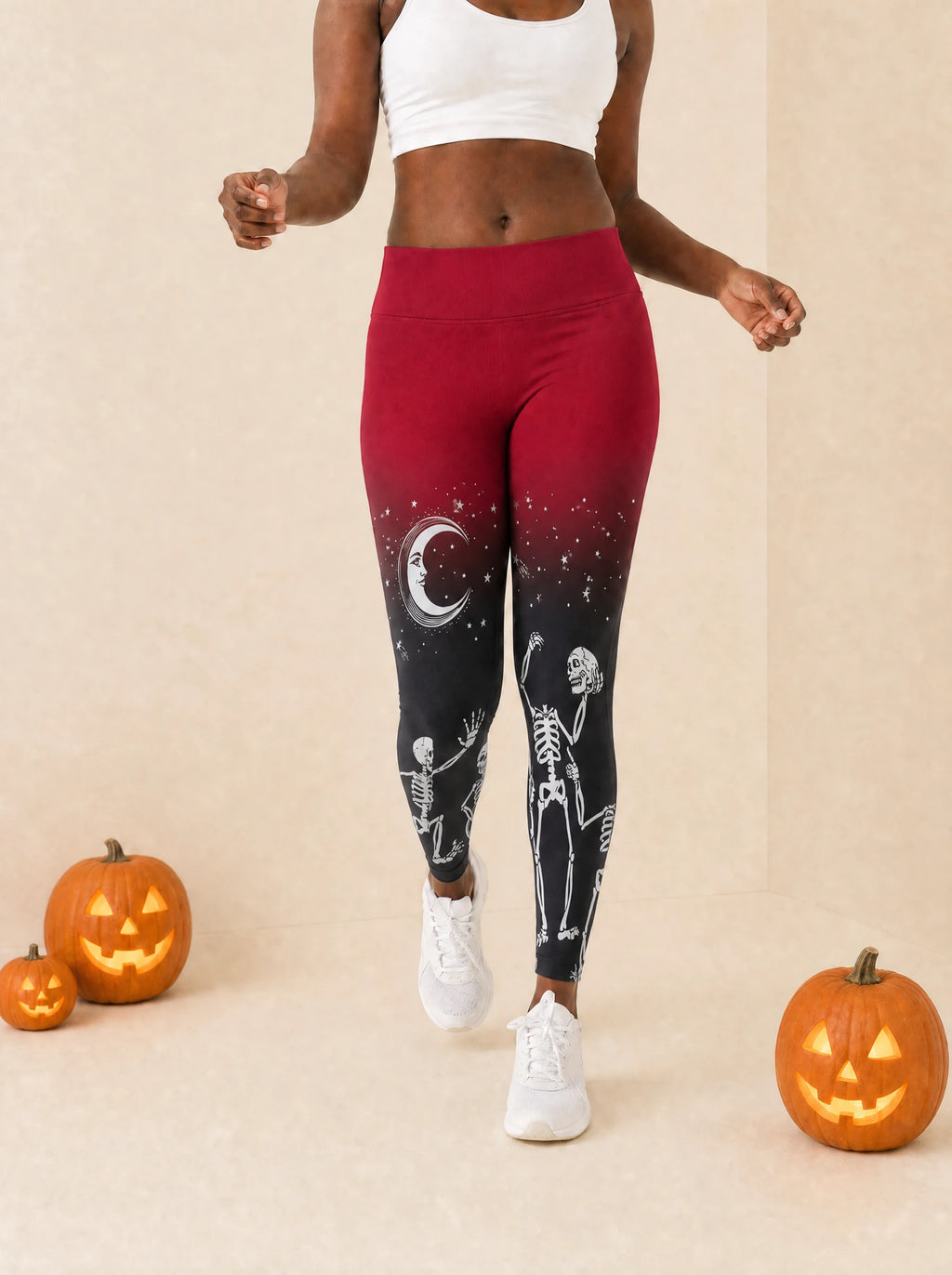 "Mwezi" Halloween Leggings — front view on model