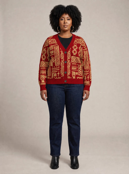 "Alama" Cardigan — front view on model