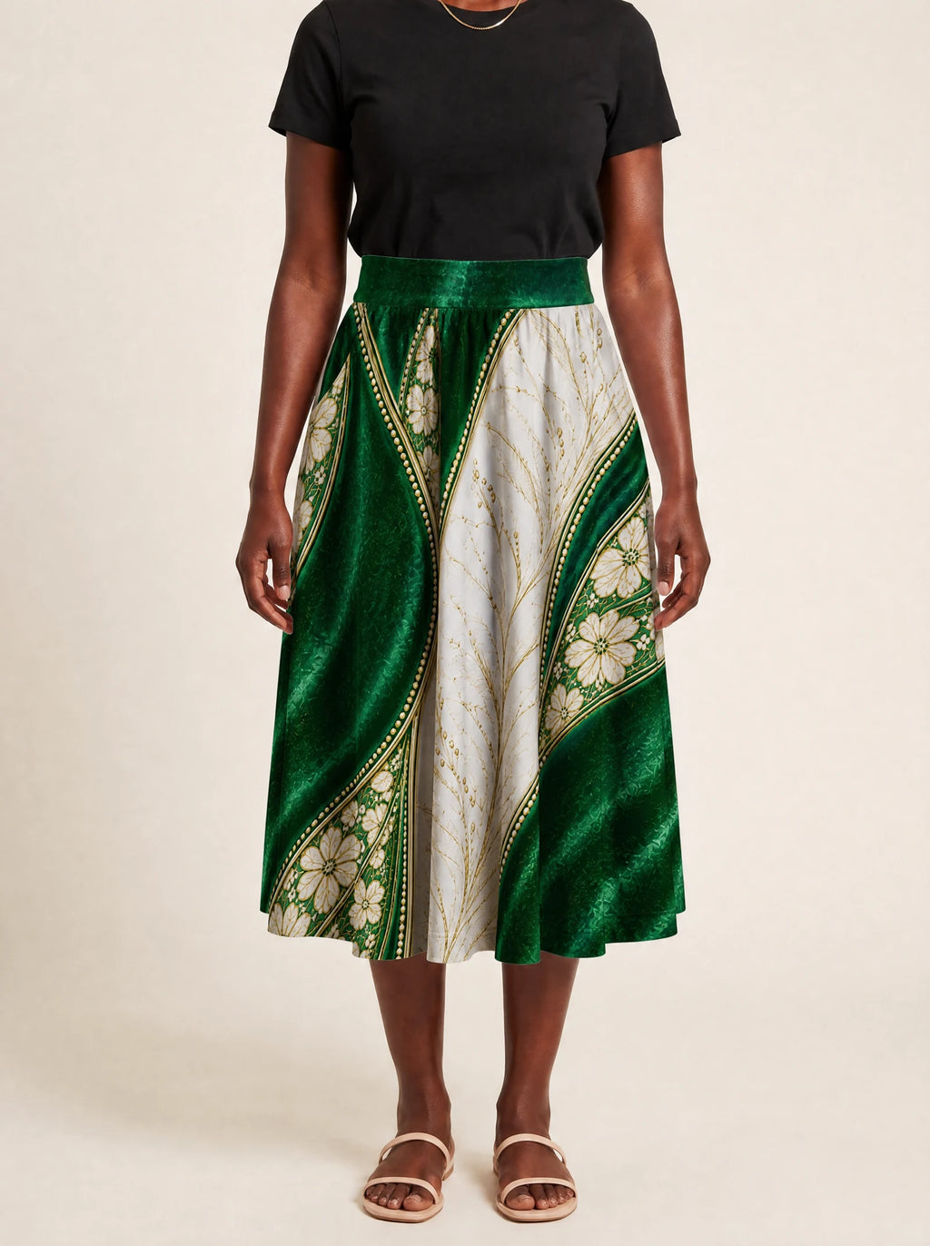 "Maile" Twirl Skirt — front view on model