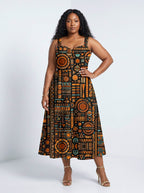 Afrocentric Pattern Corset Dress
