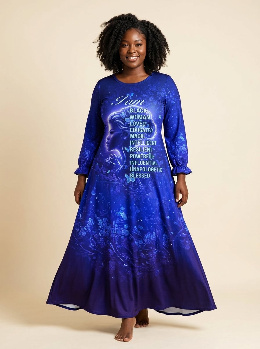 Black Woman Loved Long Maxi Dress & Leggings Deal