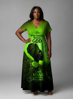 "Selah" Green" Short Sleeve Maxi Dress