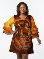 "Amara" Stacked Ruffle Sleeve Dress