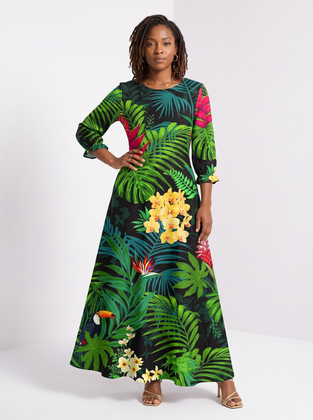 "Kitropiki" Long Sleeve Maxi Dress