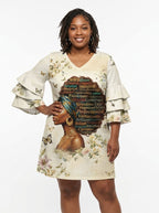 Gorgeous Black Queen Stacked Ruffle Sleeve Dress