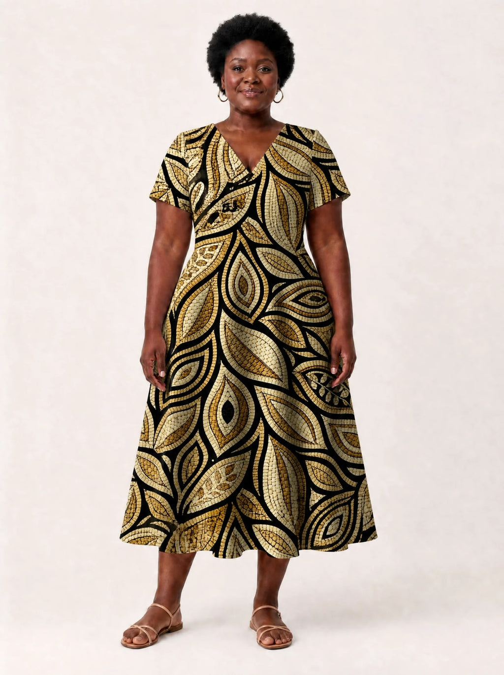 "Ashanti" V Neck Midi Dress Promo